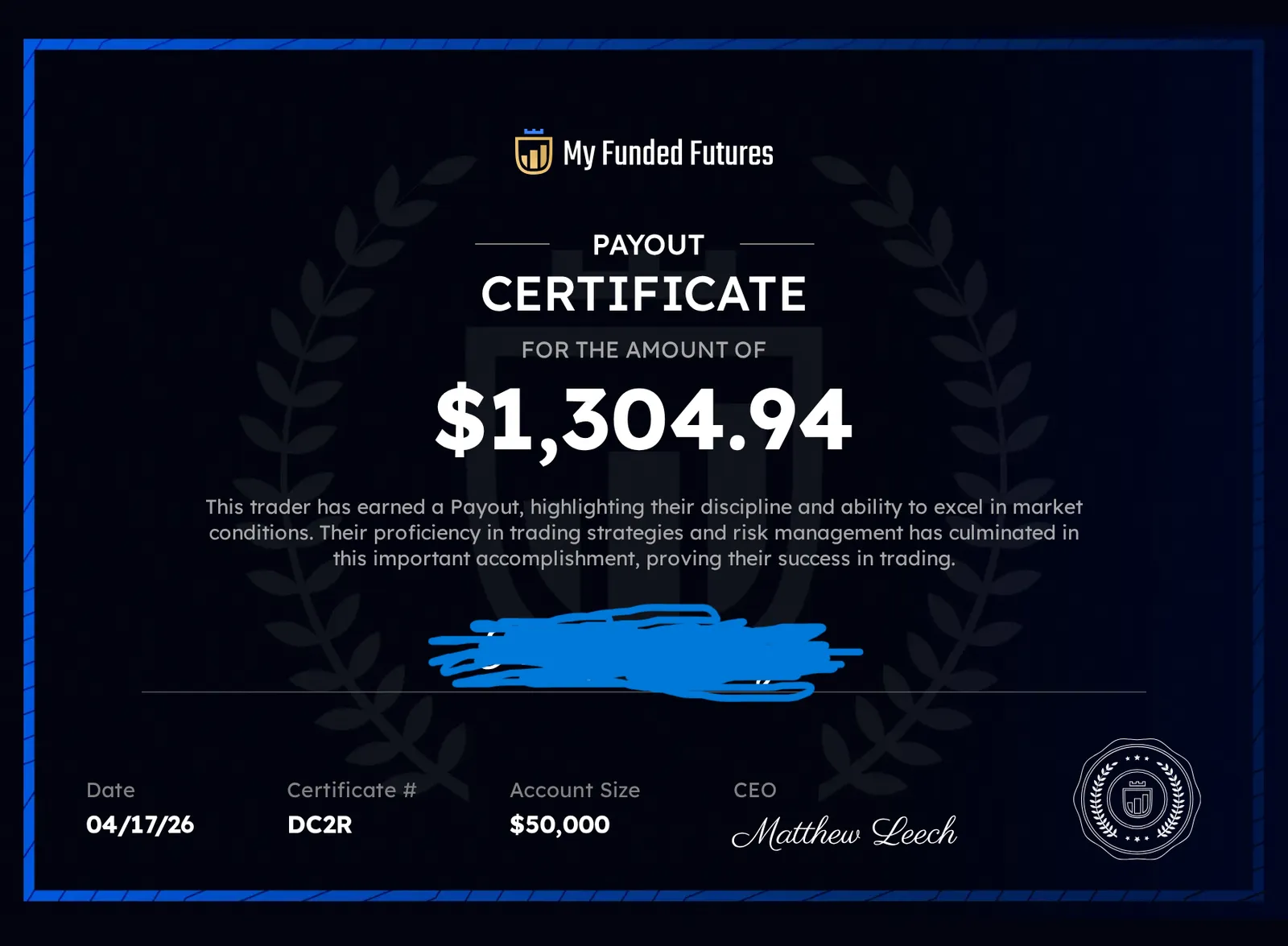 StarTrading member funded account and payout result