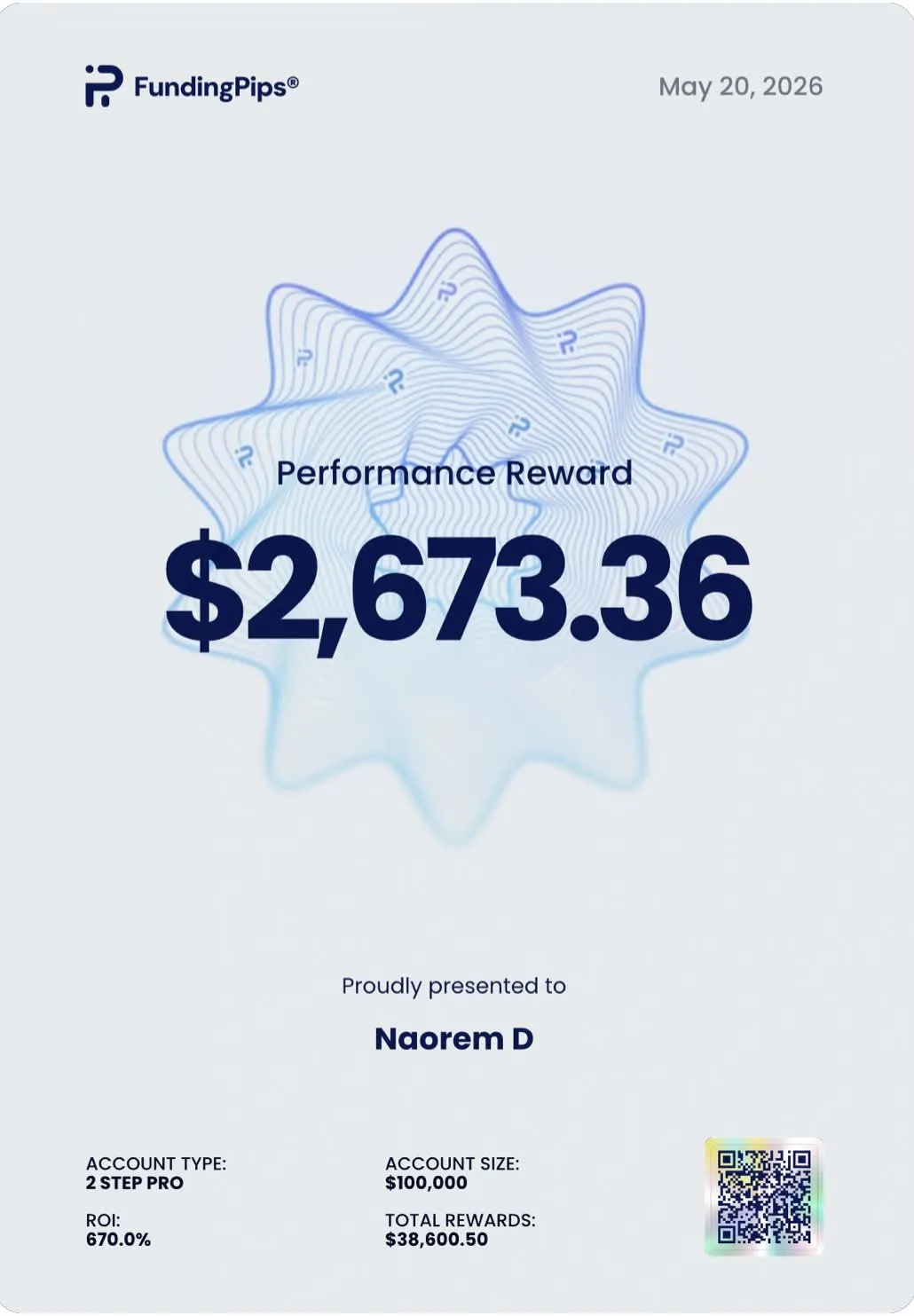 StarTrading member funded account and payout result
