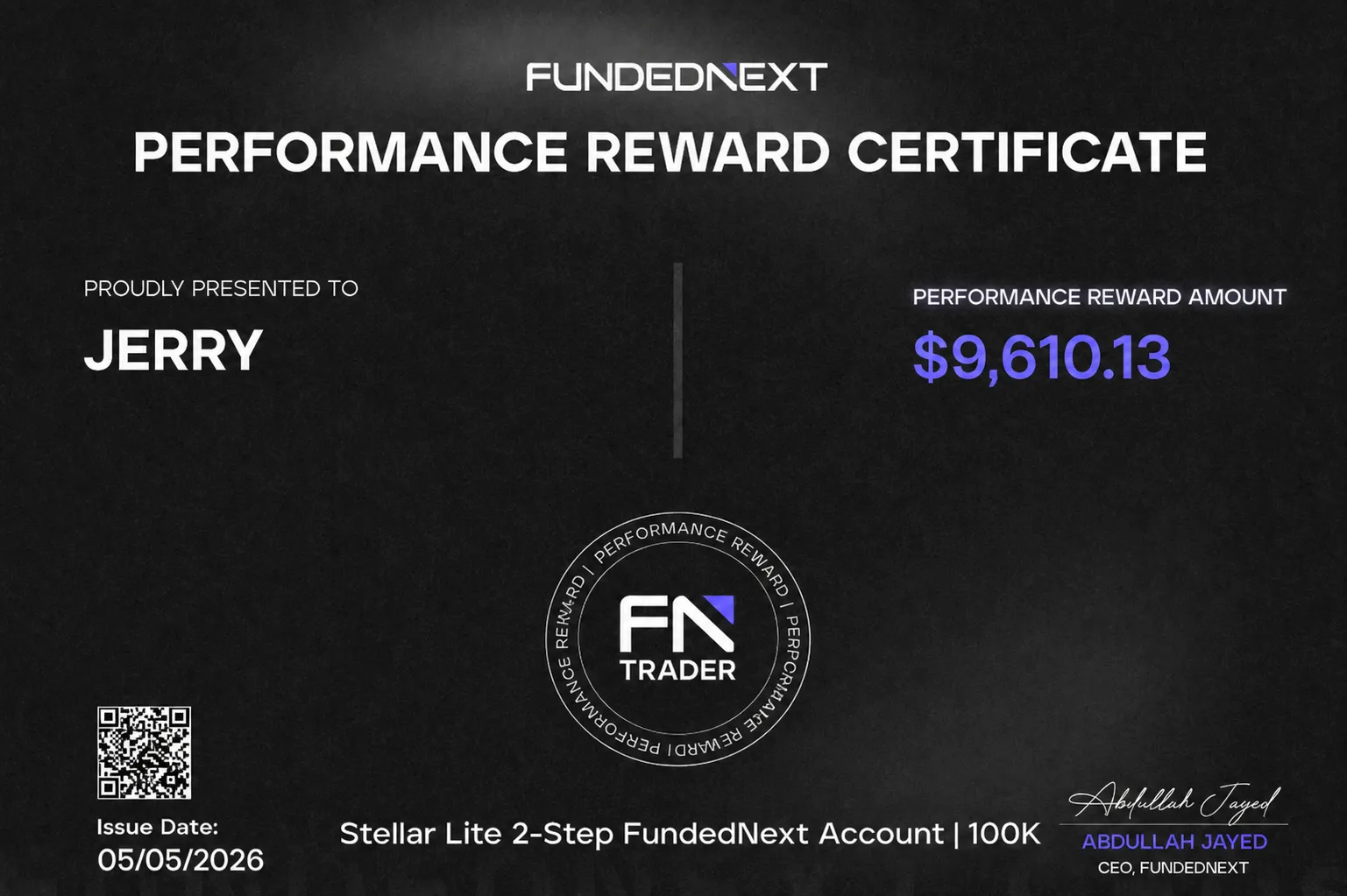 StarTrading member funded account and payout result