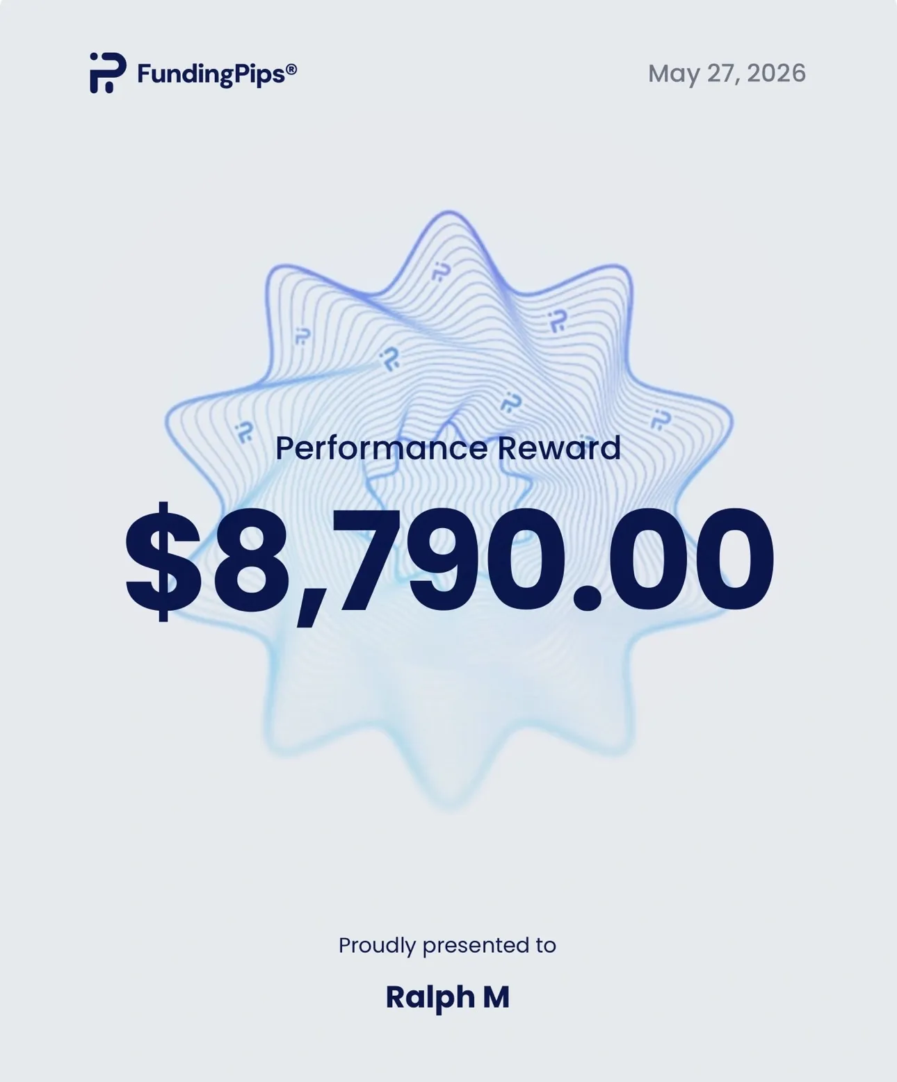 StarTrading member funded account and payout result